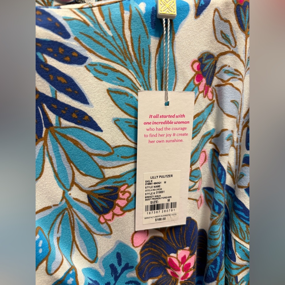 Lilly Pulitzer Estela Midi Tropical Blue Maxi Dress. NWT, medium - Picture 9 of 10